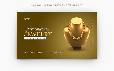 Modelo de Banner da Web de Mídia Social de Jóias