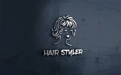 Шаблон логотипу Hairstyler для перукарні та салону