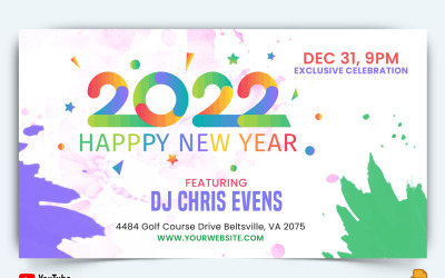 New Year Party YouTube Thumbnail Design -016