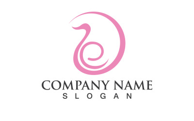 Swan Bird Love Symbol Logo Vector V