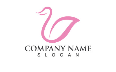 Cisne pájaro amor símbolo Logo Vector V18