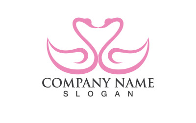 Cisne pájaro amor símbolo Logo Vector V19
