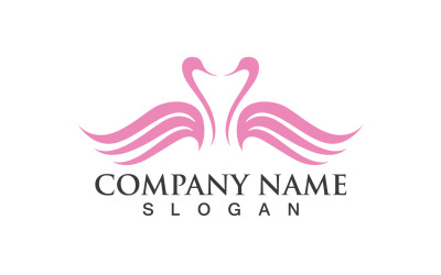 Cisne pájaro amor símbolo Logo Vector V28