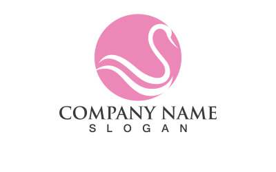 Cisne Pássaro Amor Símbolo Logo Vector V33
