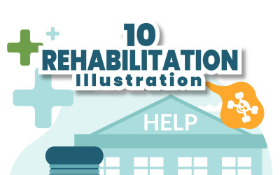 10 Illustration av rehabilitering eller sjukgymnastik