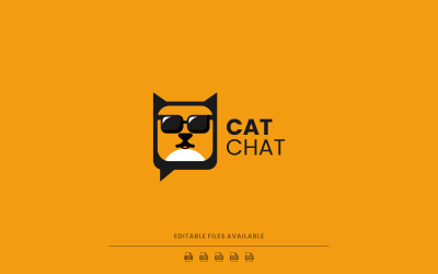 Kat Chat Eenvoudige Logo Stijl
