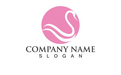 Kuğu Kuş Aşk Sembolü Logo Vektör V33