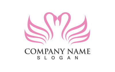 Kuğu Kuş Aşk Sembolü Logo Vektör V40