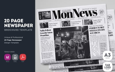 Retie - 20 Page Newspaper Design Template