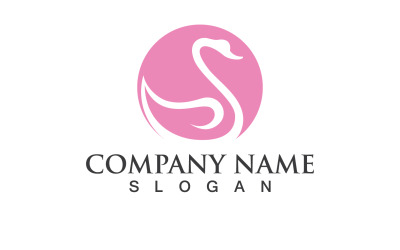 Schwan-Vogel-Liebes-Symbol-Logo-Vektor V30