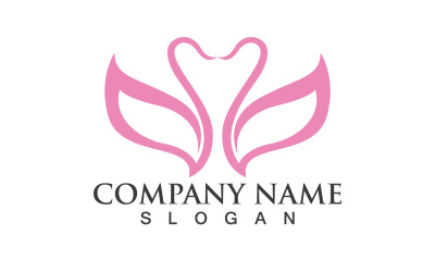 Schwan-Vogel-Liebes-Symbol-Logo-Vektor V38