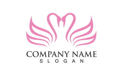 Schwan-Vogel-Liebes-Symbol-Logo-Vektor V40