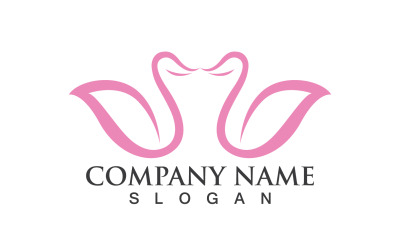 Swan Bird Love Symbol Logo Vector V10