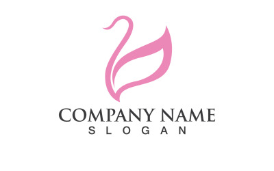 Swan Bird Love Symbol Logo Vector V11