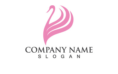 Swan Bird Love Symbol Logo Vector V12