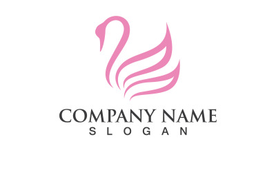 Swan Bird Love Symbol Logo Vector V13