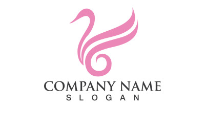 Swan Bird Love Symbol Logo Vector V15