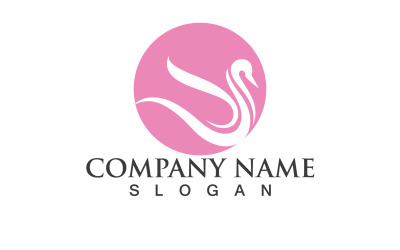 Swan Bird Love Symbol Logo Vector V21