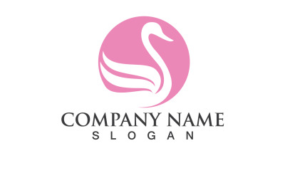 Swan Bird Love Symbol Logo Vector V23