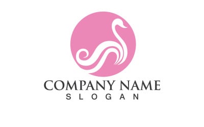 Swan Bird Love Symbol Logo Vector V25