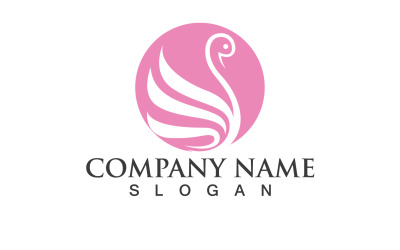 Swan Bird Love Symbol Logo Vector V26