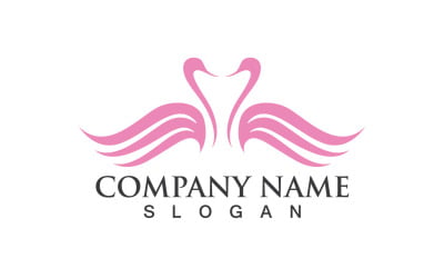 Swan Bird Love Symbol Logo Vector V28