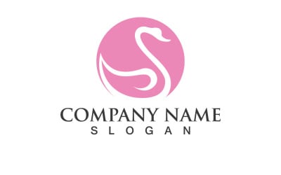 Swan Bird Love Symbol Logo Vector V30