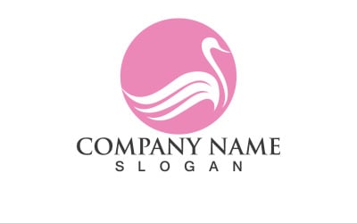 Swan Bird Love Symbol Logo Vector V31