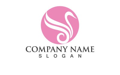 Swan Bird Love Symbol Logo Vector V32