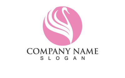 Swan Bird Love Symbol Logo Vector V35