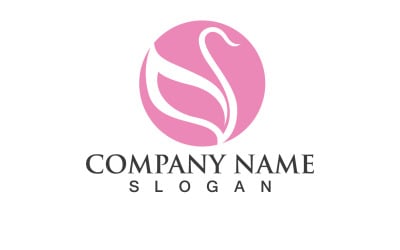 Swan Bird Love Symbol Logo Vector V36