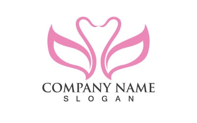 Swan Bird Love Symbol Logo Vector V38
