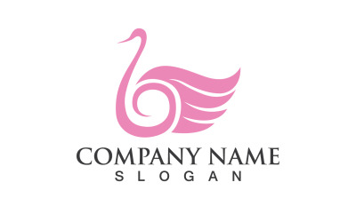 Swan Bird Love Symbol Logo Vector V4