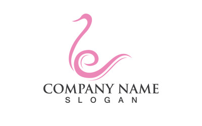 Swan Bird Love Symbol Logo Vector V7