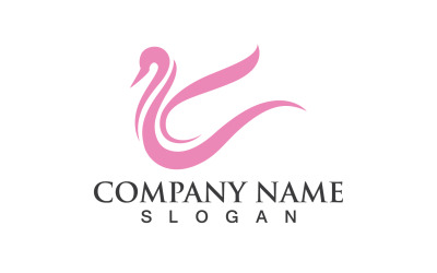 Swan Bird Love Symbol Logo Vector V8