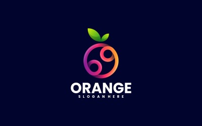 Design de logotipo gradiente de linha laranja