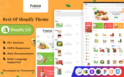 FreshG Mega Grocery–Еда, напитки–кофе Shopify 2.0 Премиум адаптивная тема