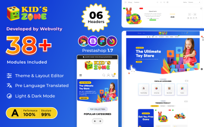 Kids Zone Mega Kids–Дитяча мода–Одяг Тема PrestaShop