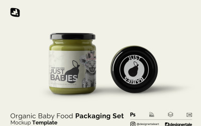 Maqueta de empaque de alimentos orgánicos para bebés