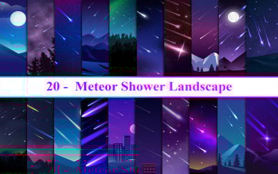 Meteor Shower Landscape, Night Sky Landscape, Nature Landscape