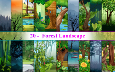 Paisagem de floresta, fundo de floresta, paisagem de natureza, fundo de paisagem de floresta