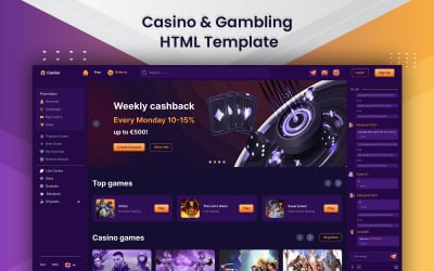 Casino - Modèle HTML de casino et de jeu