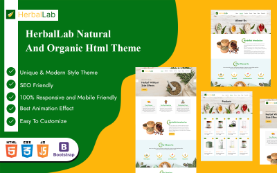 HerbalLab Doğal ve Organik Web Sitesi şablonu