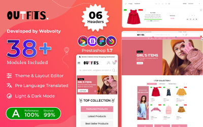 Outfits Mega Fashion – Премиум-адаптивная тема для супермаркета одежды