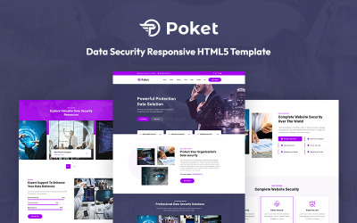 Poket - Plantilla de sitio web receptivo de seguridad de datos