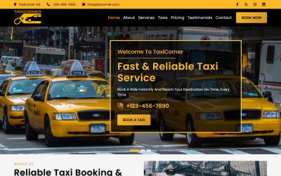 TaxiCorner - Modèle de page de destination HTML5 pour le service de réservation de taxi