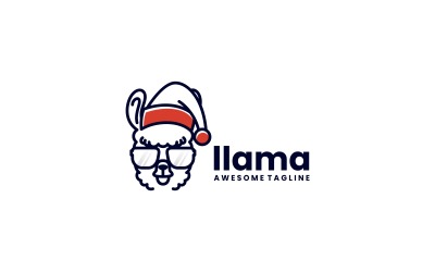 Lama-Maskottchen-Cartoon-Logo