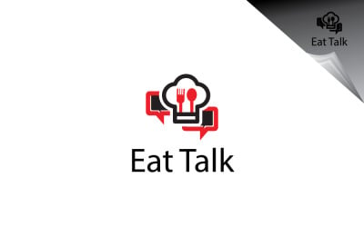 Modello di logo Eat Talk minimal e moderno