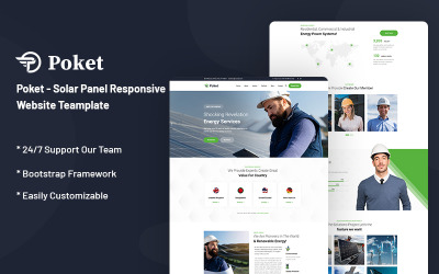 Poket - Modèle de site Web réactif pour panneau solaire