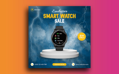 Publicação de mídia social de venda de relógio inteligente